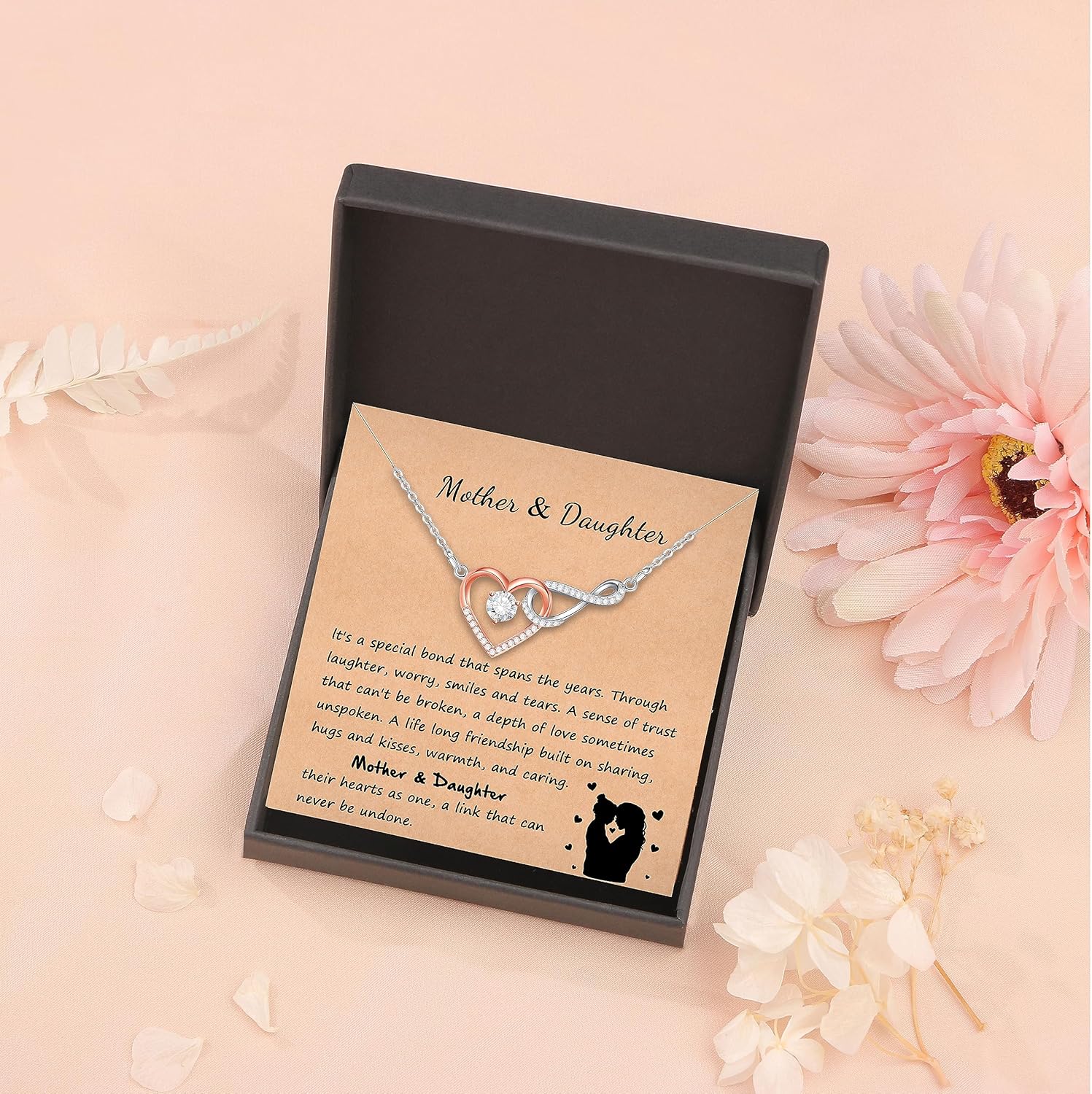 Infinity Heart Necklaces Rose Gold Necklace Jewelry for Mothers Day