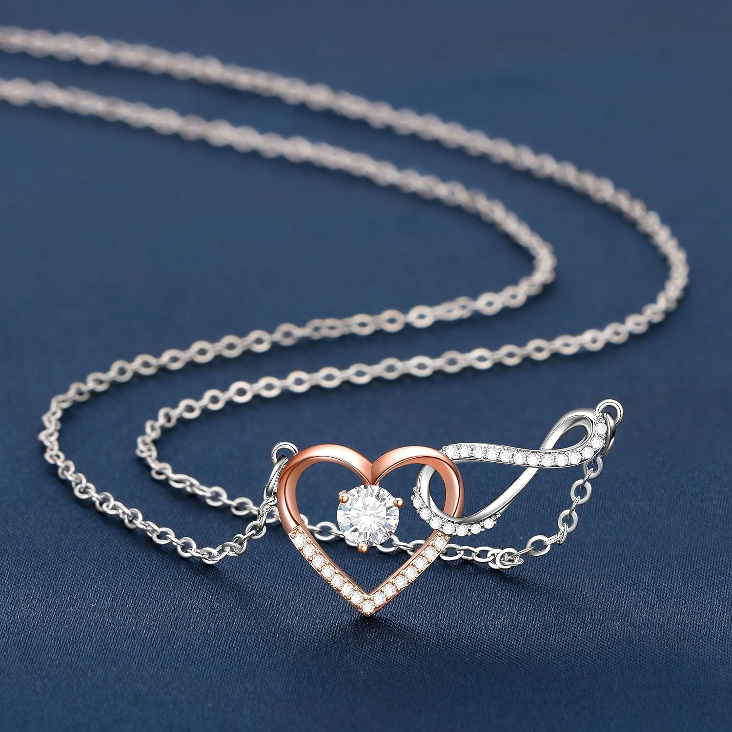 Infinity Heart Necklaces Rose Gold Necklace Jewelry for Mothers Day