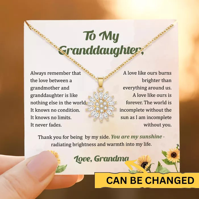 🌼To My Granddaughter Sunflower Fidget Necklace