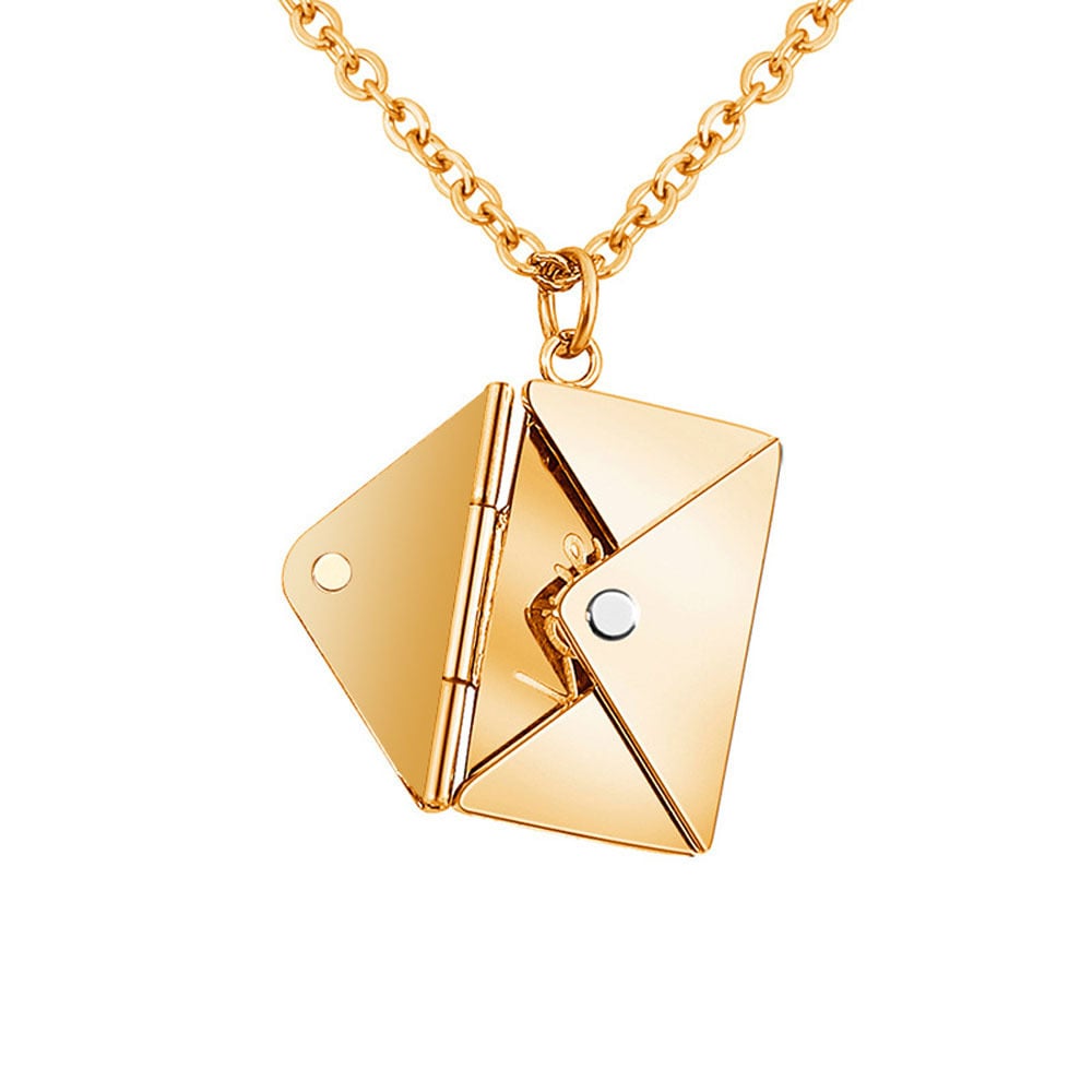 Custom Love Photo Letter Envelope Necklace