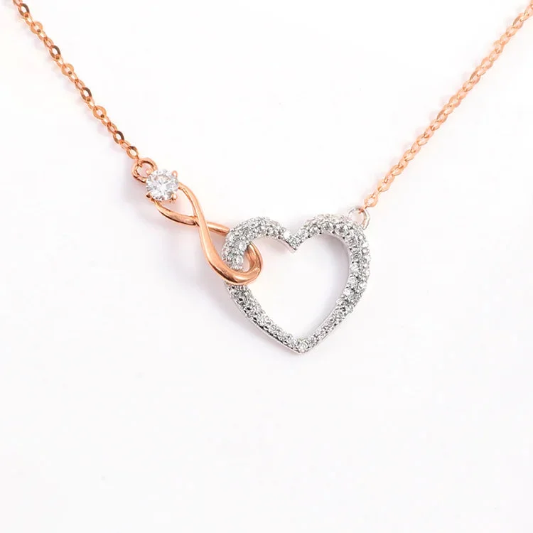 For Granddaughter - I Love You Forever & Always Infinity Heart Necklace