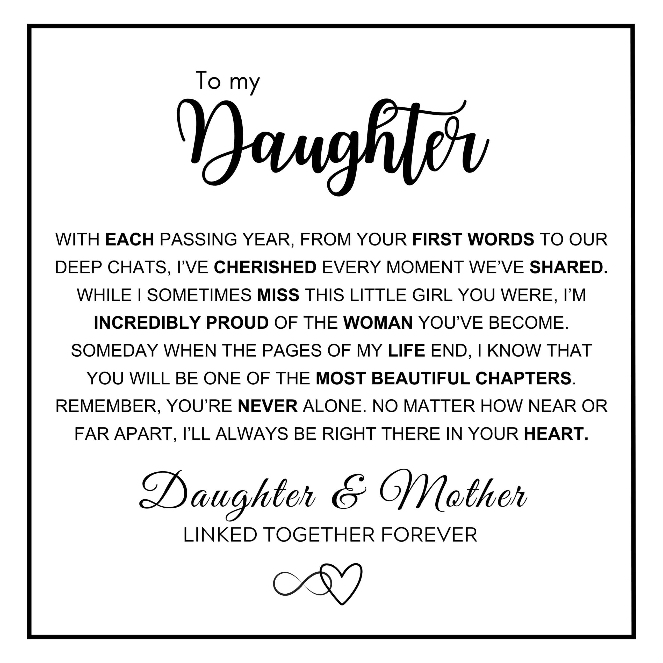 To My Daughter – Interlocking Hearts Name Necklace