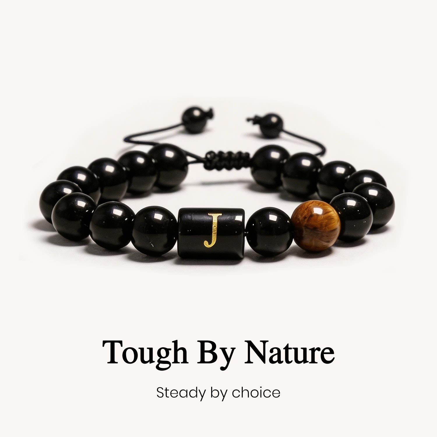 Natural Stone Initial Bracelet For Men