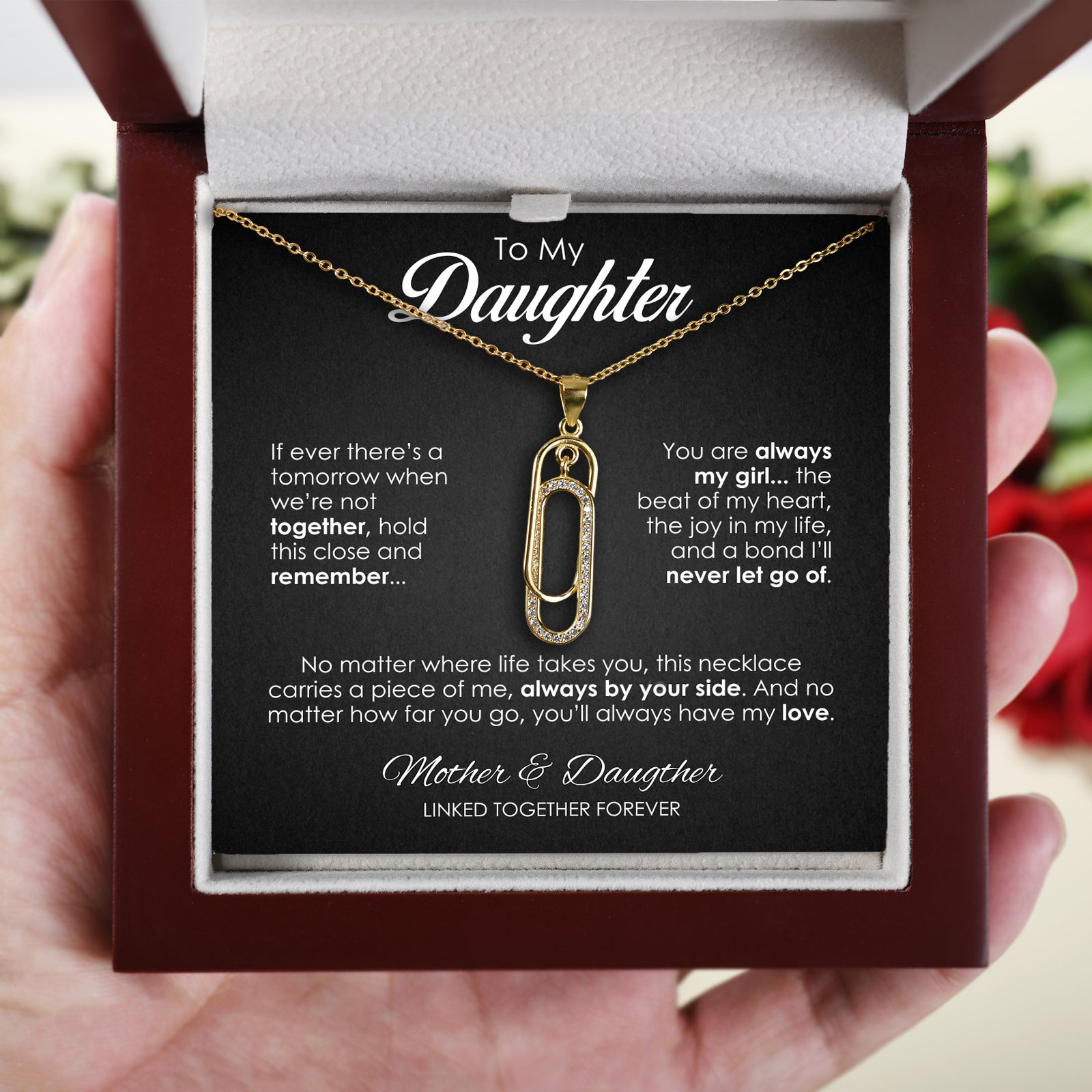 Mom & Daughter Forever Linked Necklace with Luxury LED Box