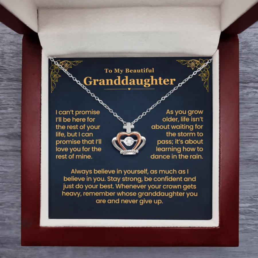 To My Granddaughter, Believe - Crown Pendant Necklace (GD108)