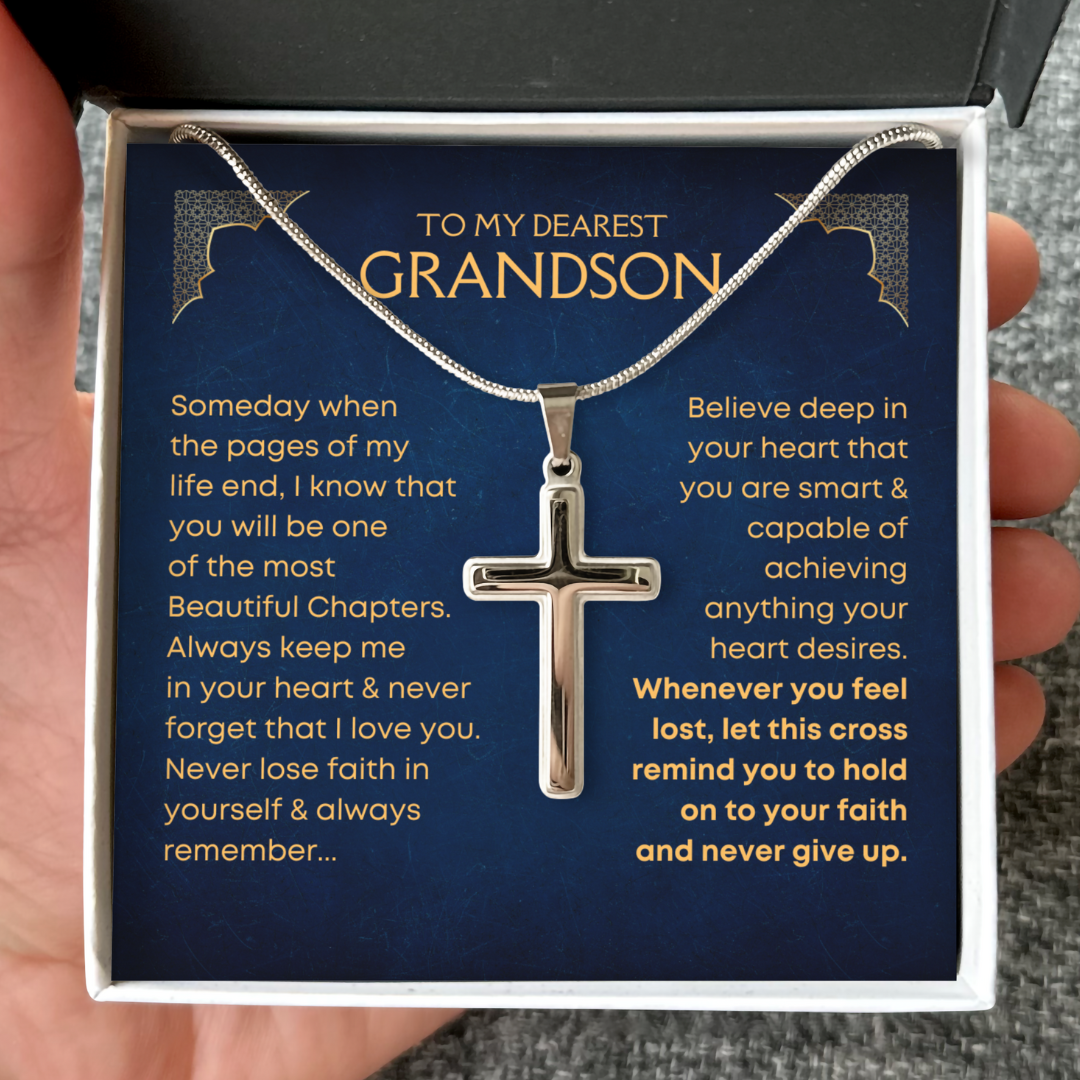 To My Grandson - Cross Necklace (GS71)