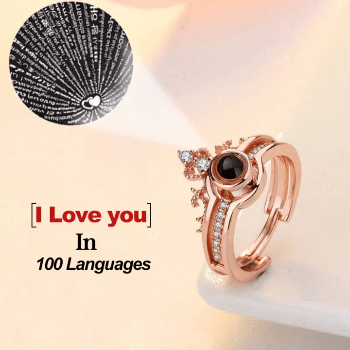 100 LANGUAGES "I LOVE YOU" RING, Necklace