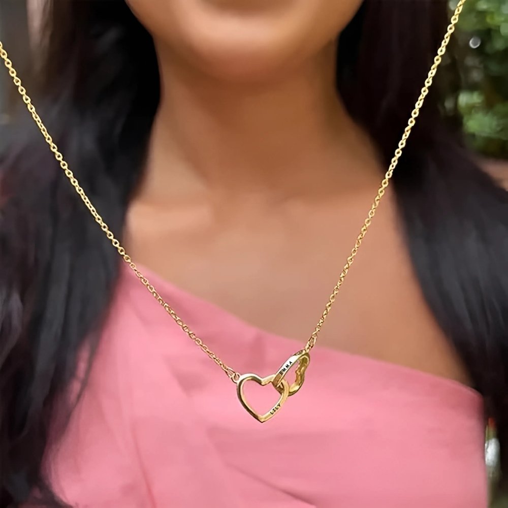 To My Daughter – Interlocking Hearts Name Necklace