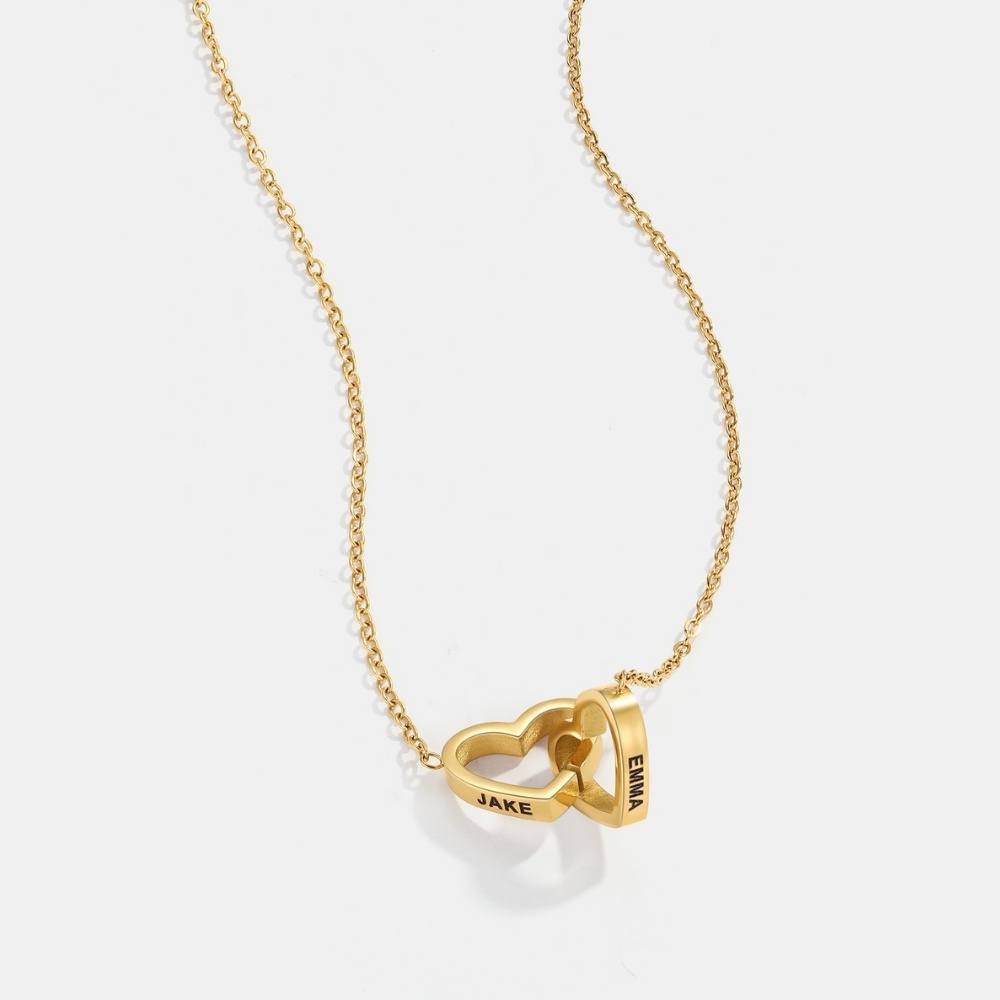 To My Daughter – Interlocking Hearts Name Necklace