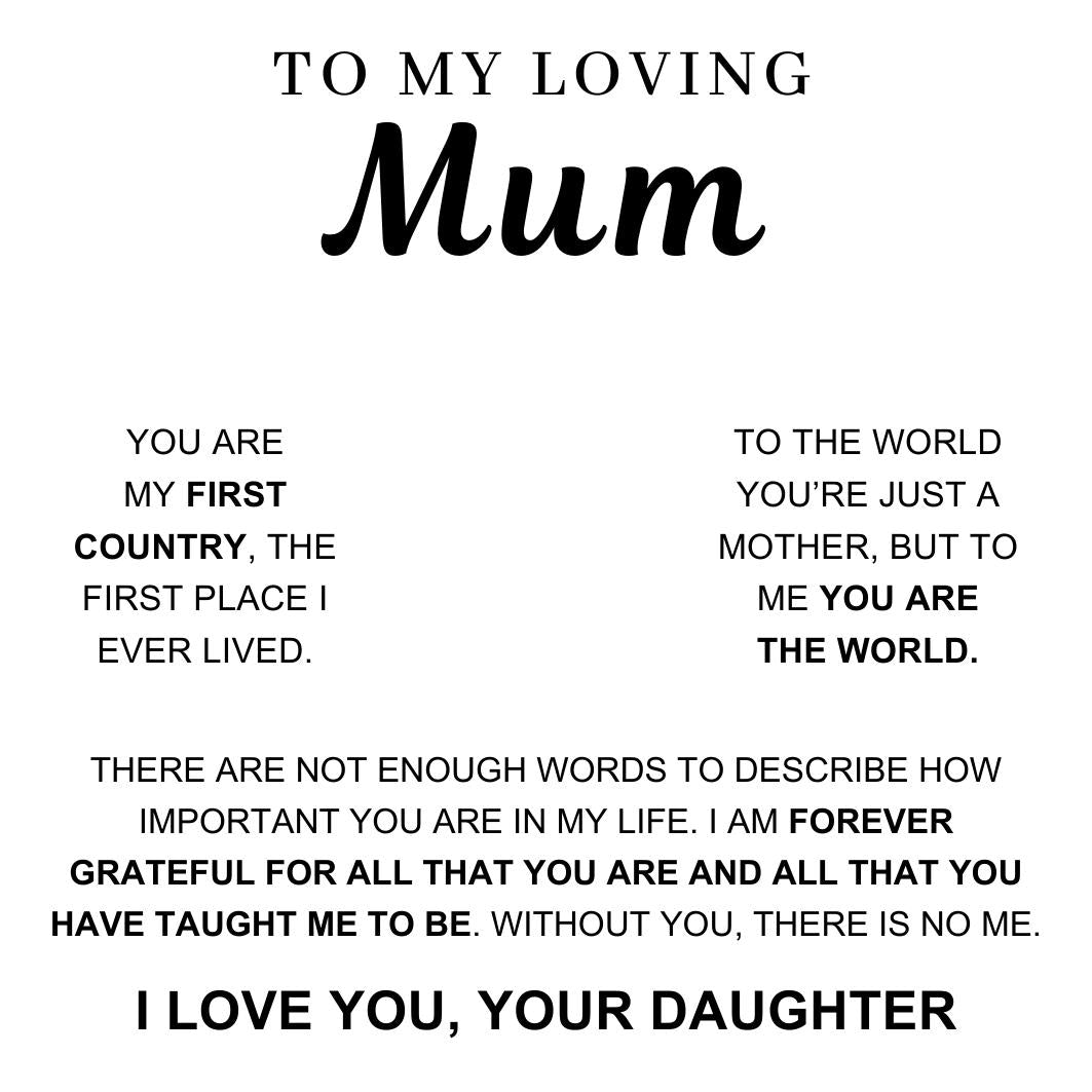 To My Mum – Infinity Heart Necklace & Card
