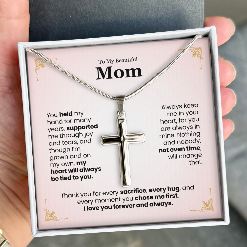 To My Mom, Cross Necklace (MM17)