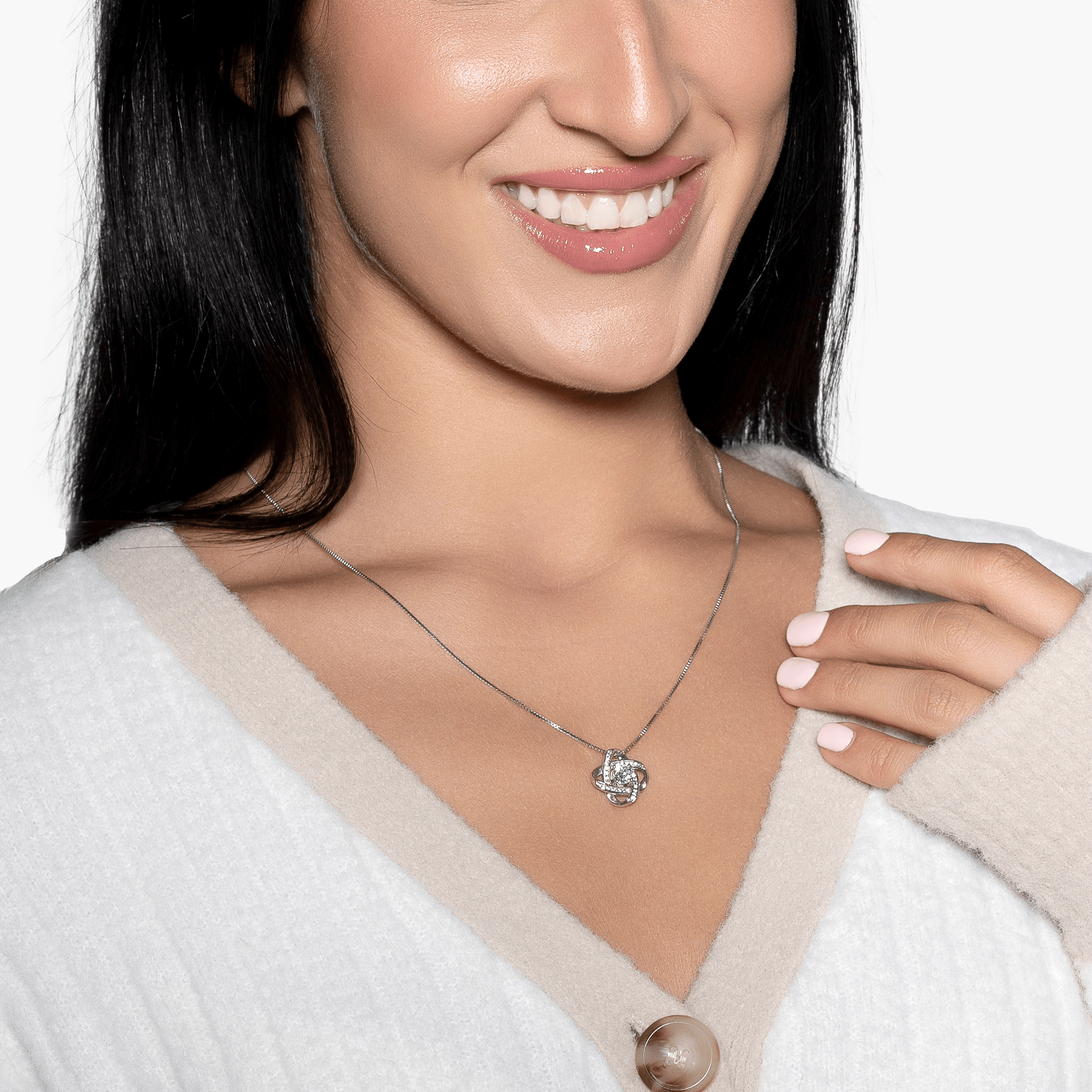 To My Wonderful Wife Silver Love knot necklace