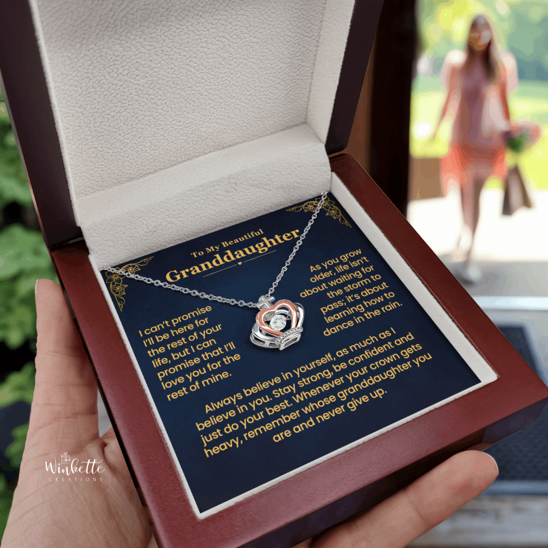 To My Granddaughter, Believe - Crown Pendant Necklace (GD108)