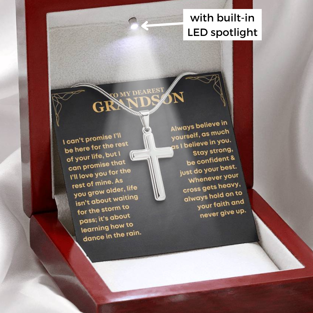 To My Grandson, Believe - Cross Necklace (GS69)