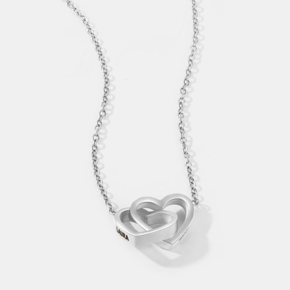 To My Granddaughter – Interlocking Hearts Name Necklace