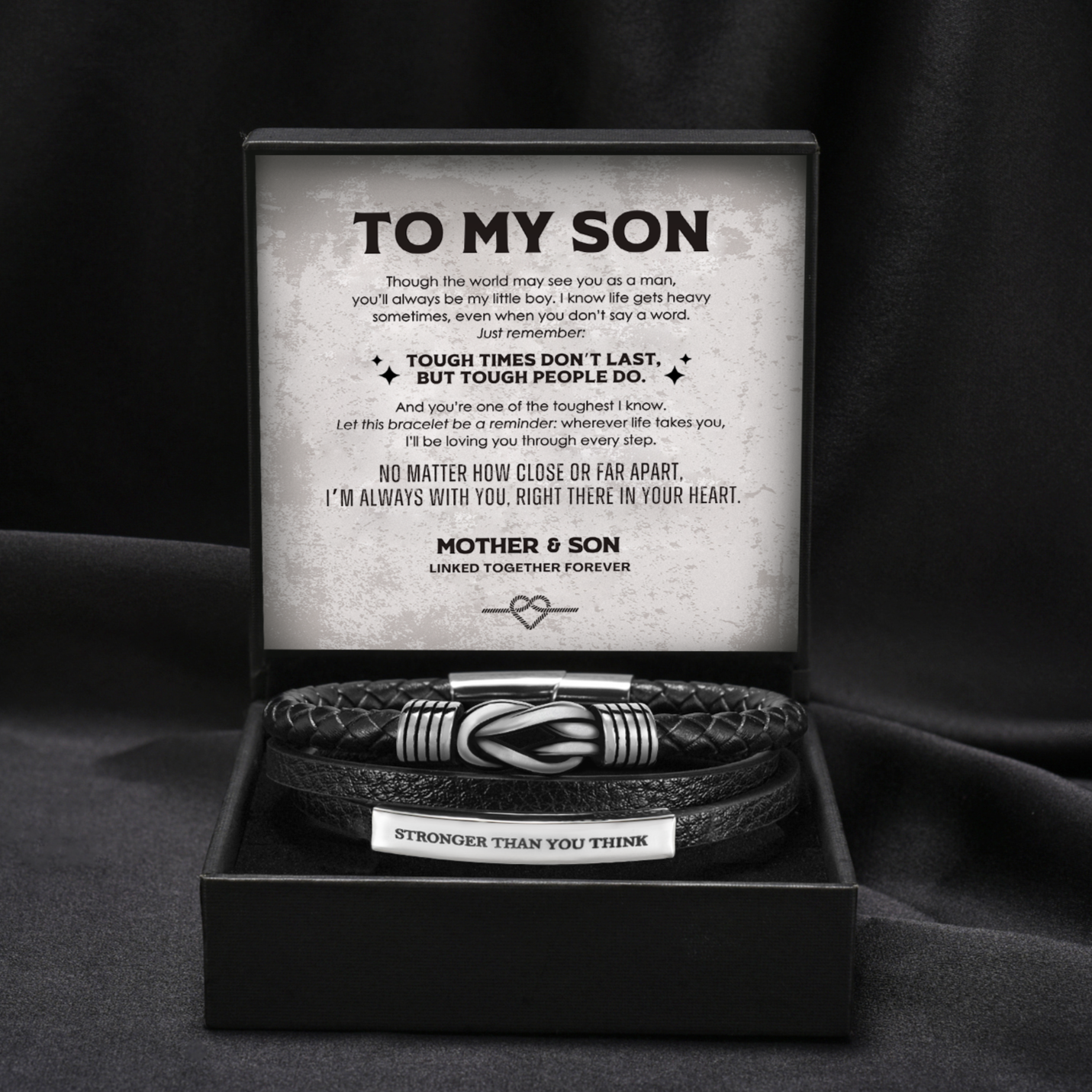 Stronger Than You Think - Personalized Knot Bracelet for Son
