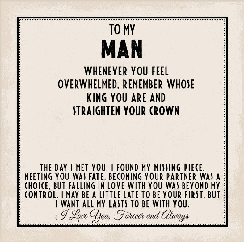 To My Man - Straighten Your Crown - Cuban Link Chain Necklace