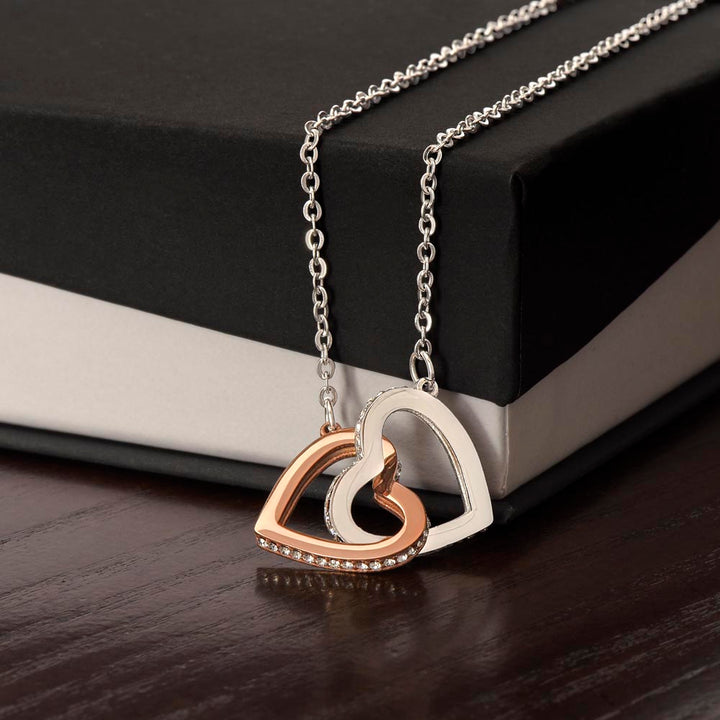 To My Wife - I Love You Forever - Interlocking Heart Necklace