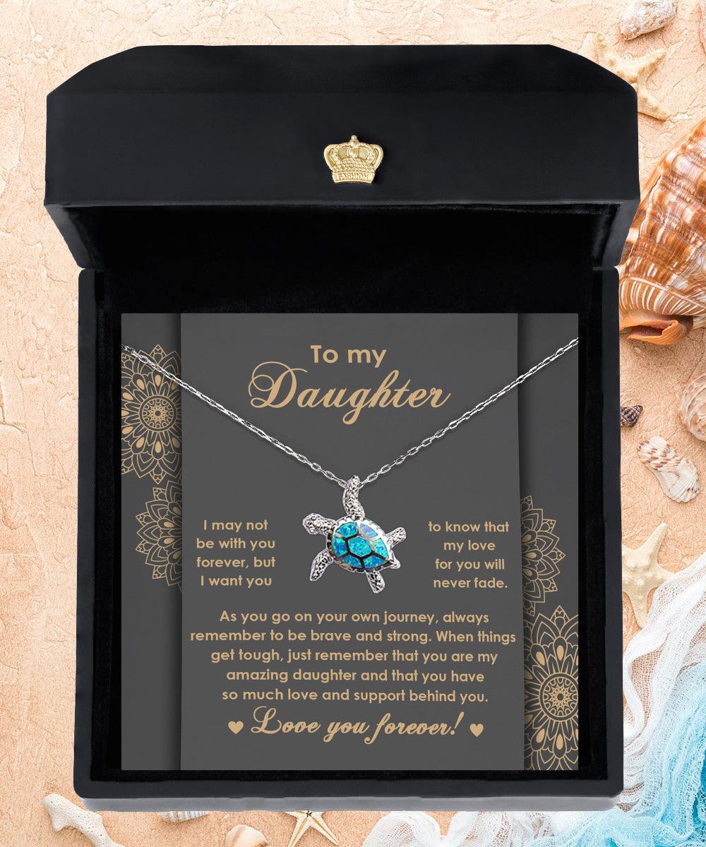 Daughter Birthday, Sweet 16, Christmas, Graduation Inspirational Opal Sea Turtle Jewelry Gift