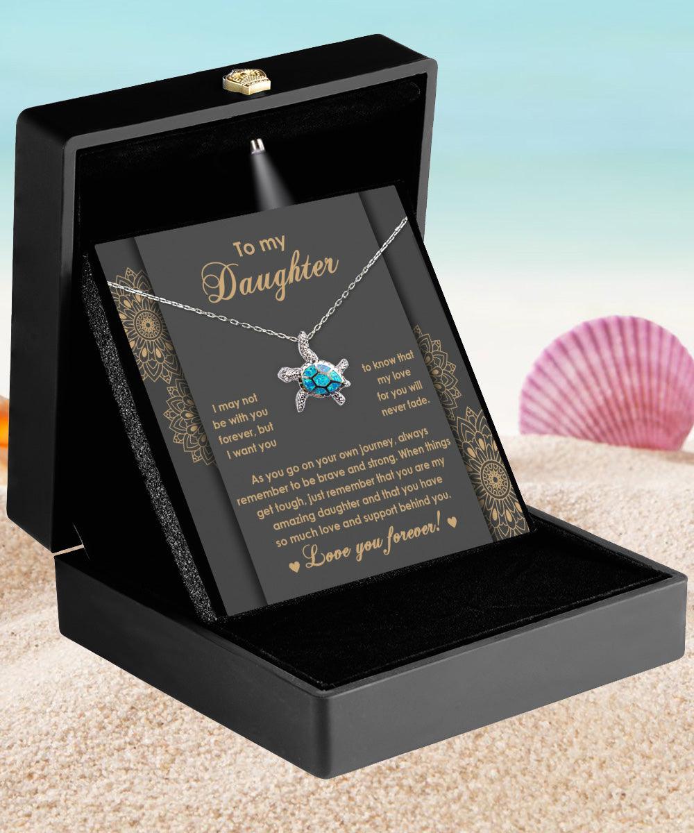 Daughter Birthday, Sweet 16, Christmas, Graduation Inspirational Opal Sea Turtle Jewelry Gift