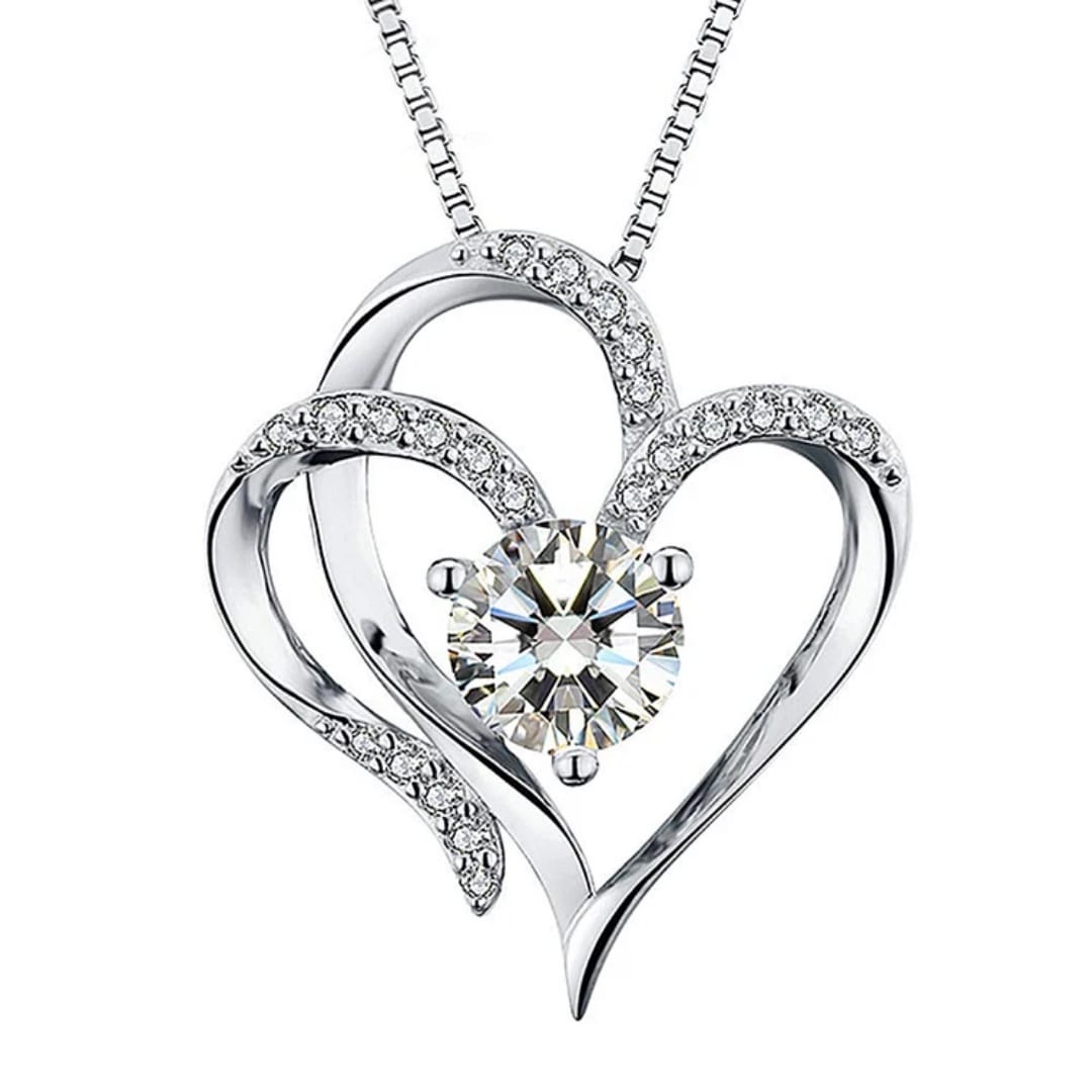To My Soulmate- Double Heart Necklace- Represents The Bond With Her
