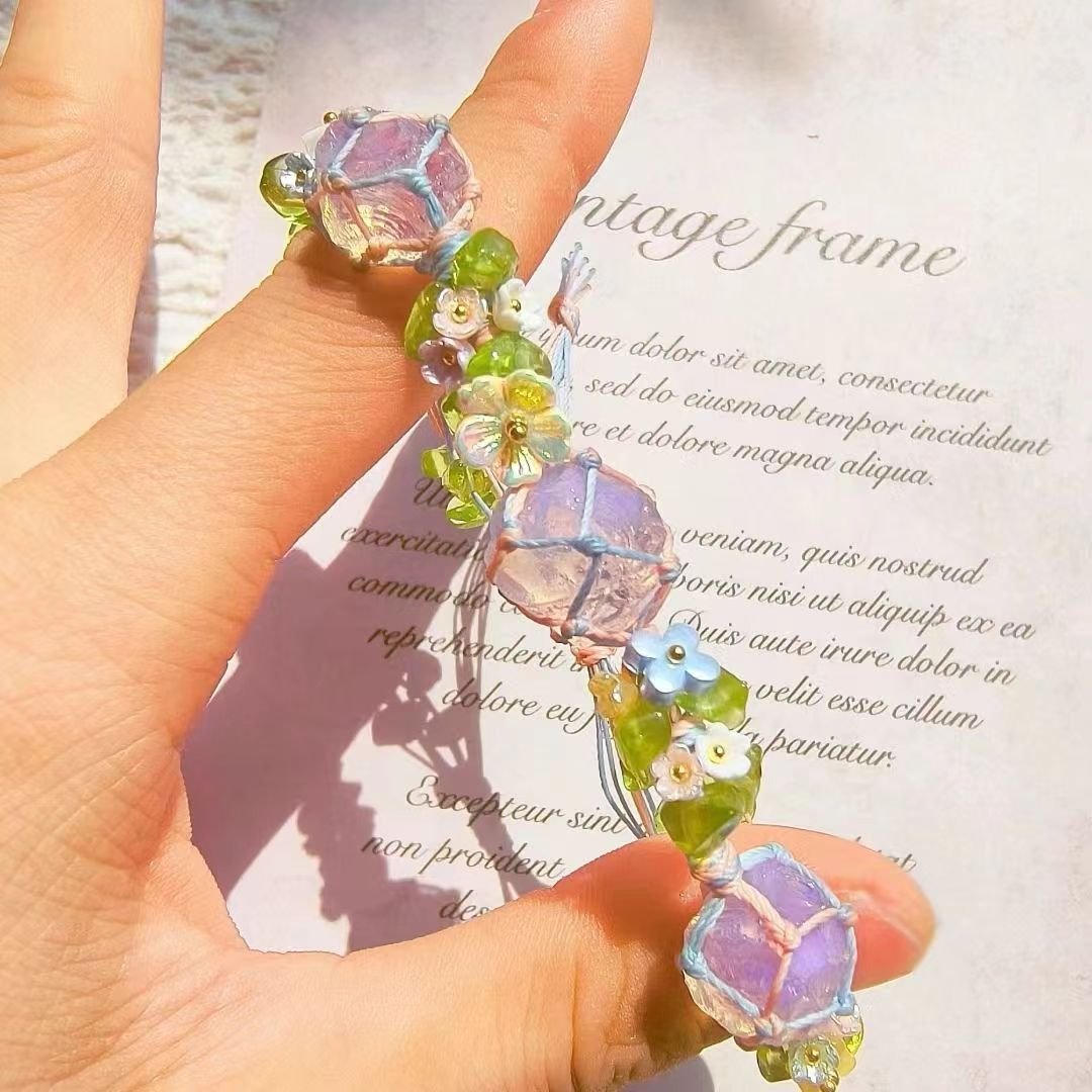 💖Natural Crystal Braided Hand Rope - Handmade Gift for Her