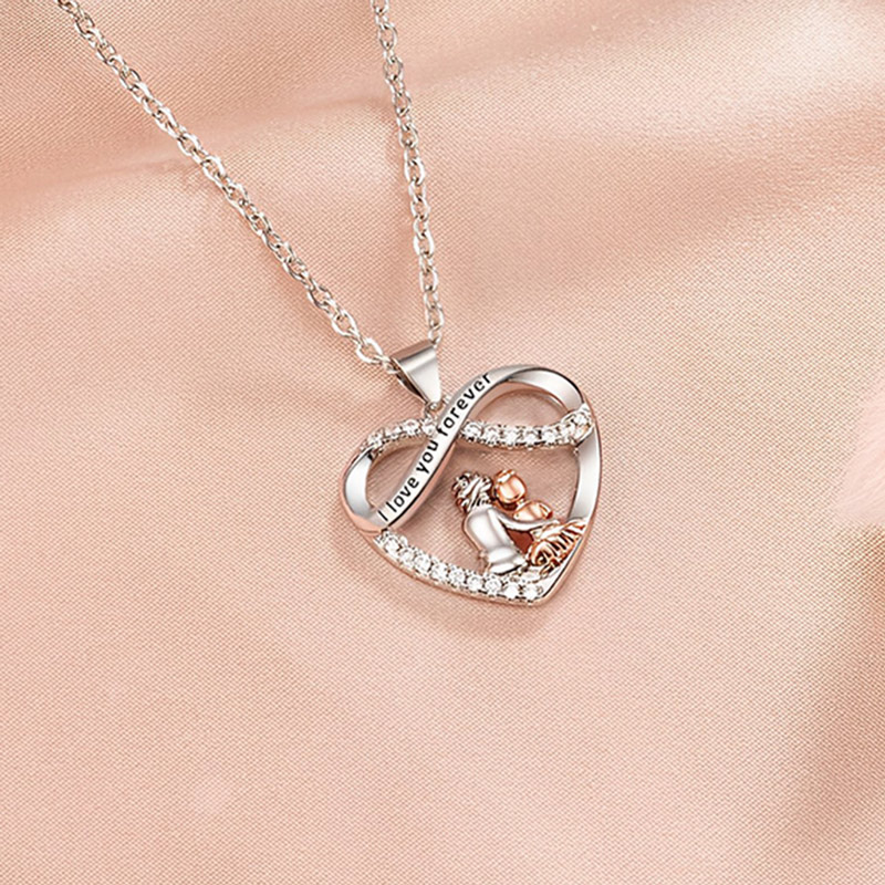 For Granddaughter - S925 Grandma and Granddaughter Necklace With LED Wooden Pack