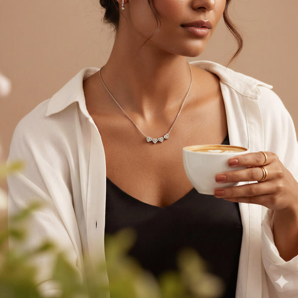 Gift For Mom - Magnetic Hearts Lucky Clover Necklace (MM19)