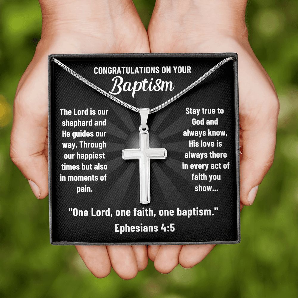 Baptism Cross Gift - Congratulations on Your Baptism