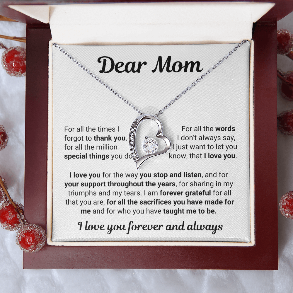 Dear Mom | Forever Grateful | Forever Love Necklace
