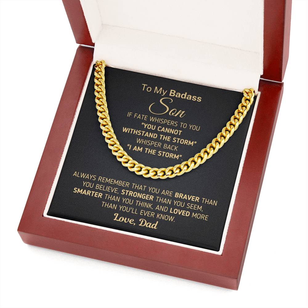 Gift for Son From Dad - "I Am The Storm" Chain Necklace