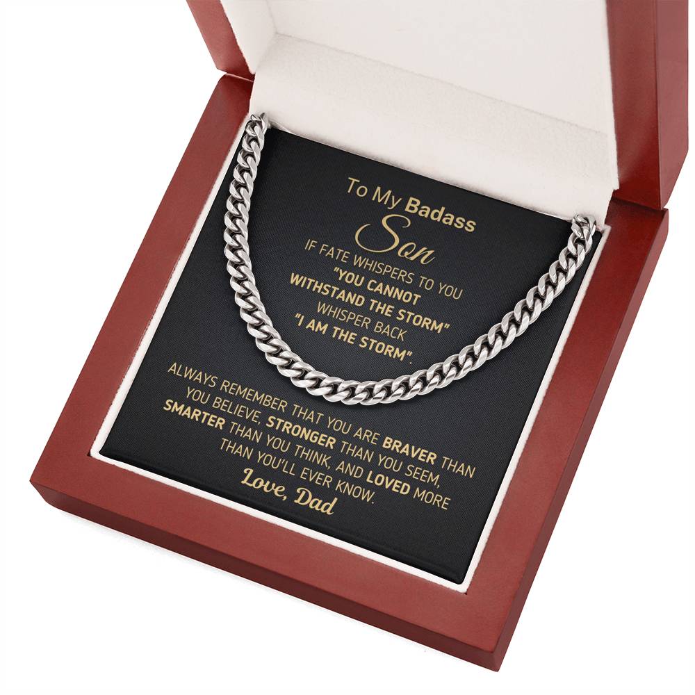 Gift for Son From Dad - "I Am The Storm" Chain Necklace