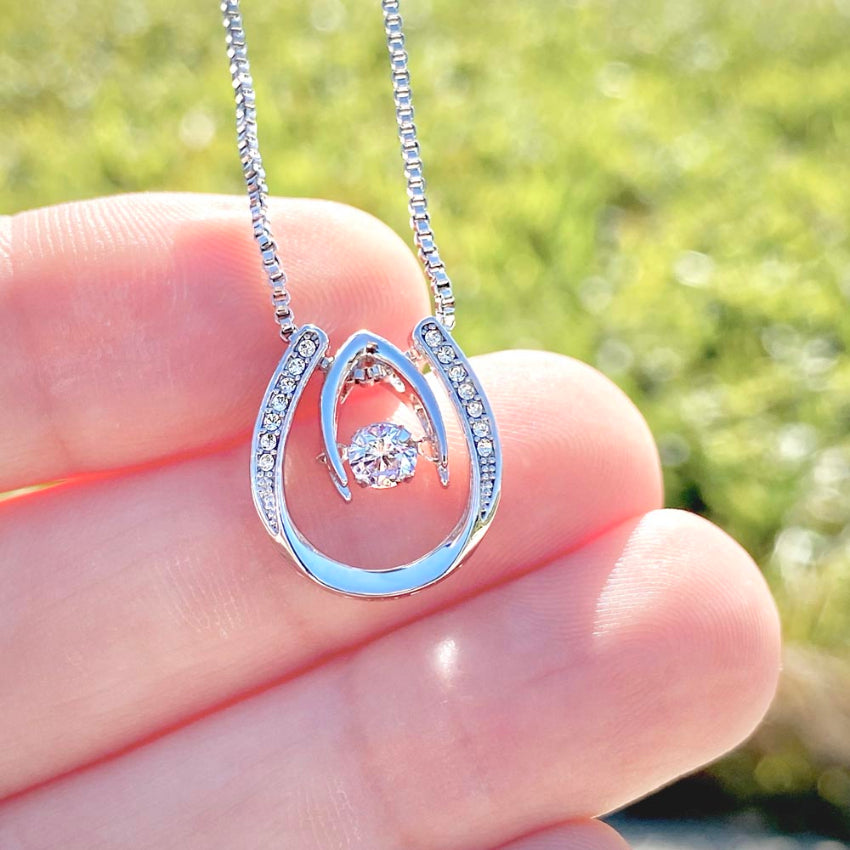 To My Granddaughter, Lucky Horseshoe Necklace (GD113)