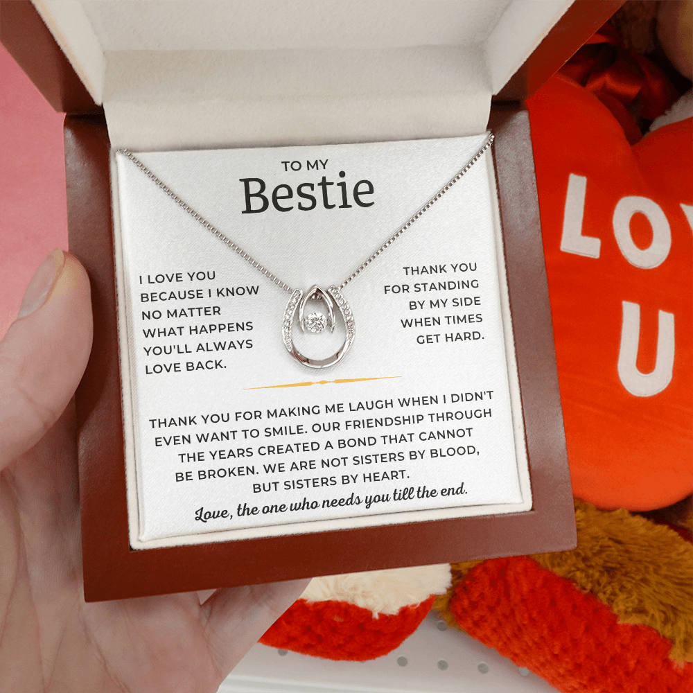 To My Bestie - Thank You For Standing By My Side When Times Get Hard - Lucky In Love Necklace