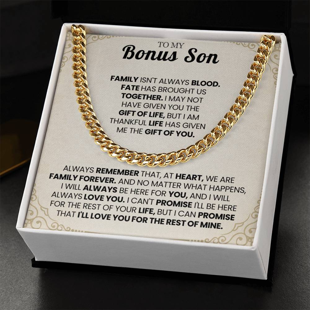 To My Bonus Son I'll Love You For The Rest Of Mine Necklace