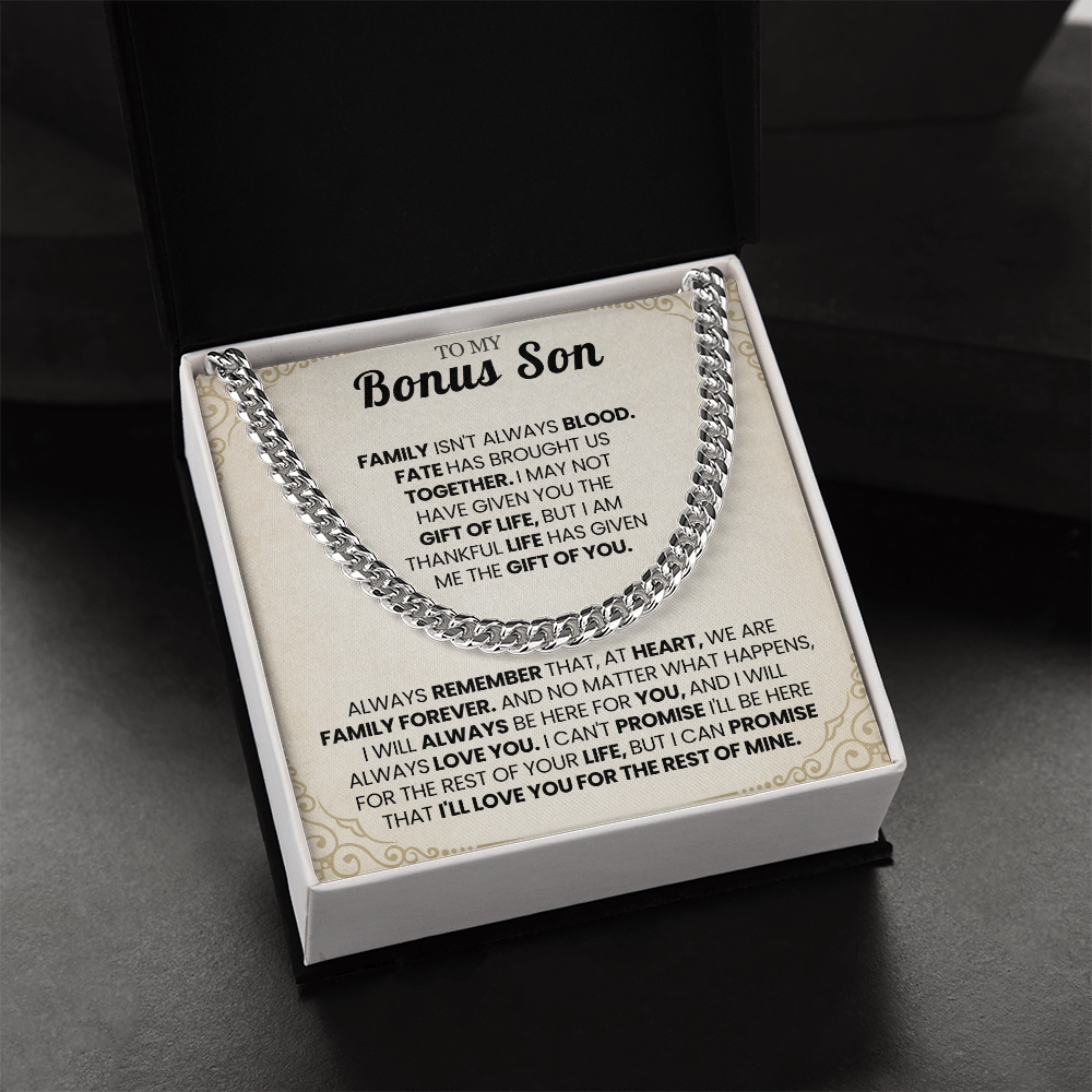 To My Bonus Son I'll Love You For The Rest Of Mine Necklace