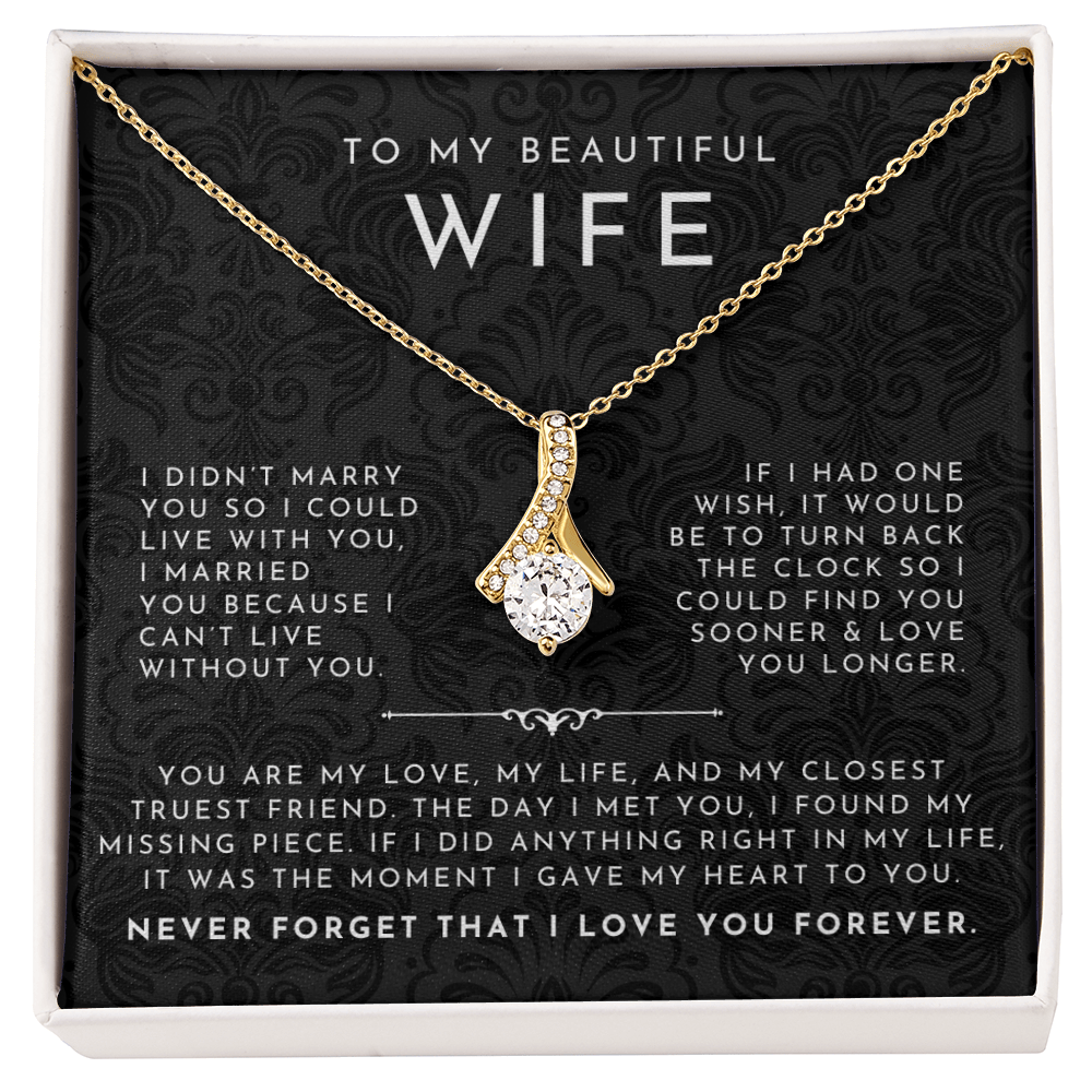 To My Wife Necklace | Black Lace My Love & Life
