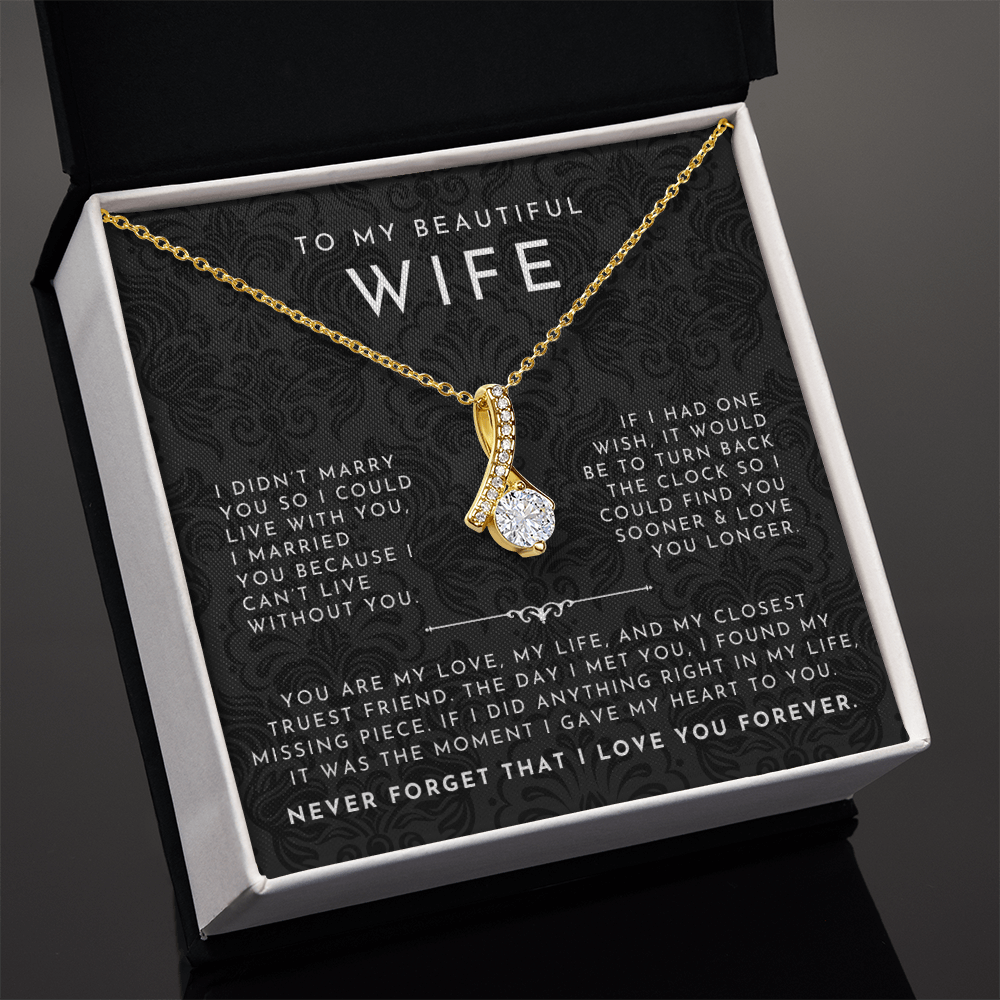 To My Wife Necklace | Black Lace My Love & Life