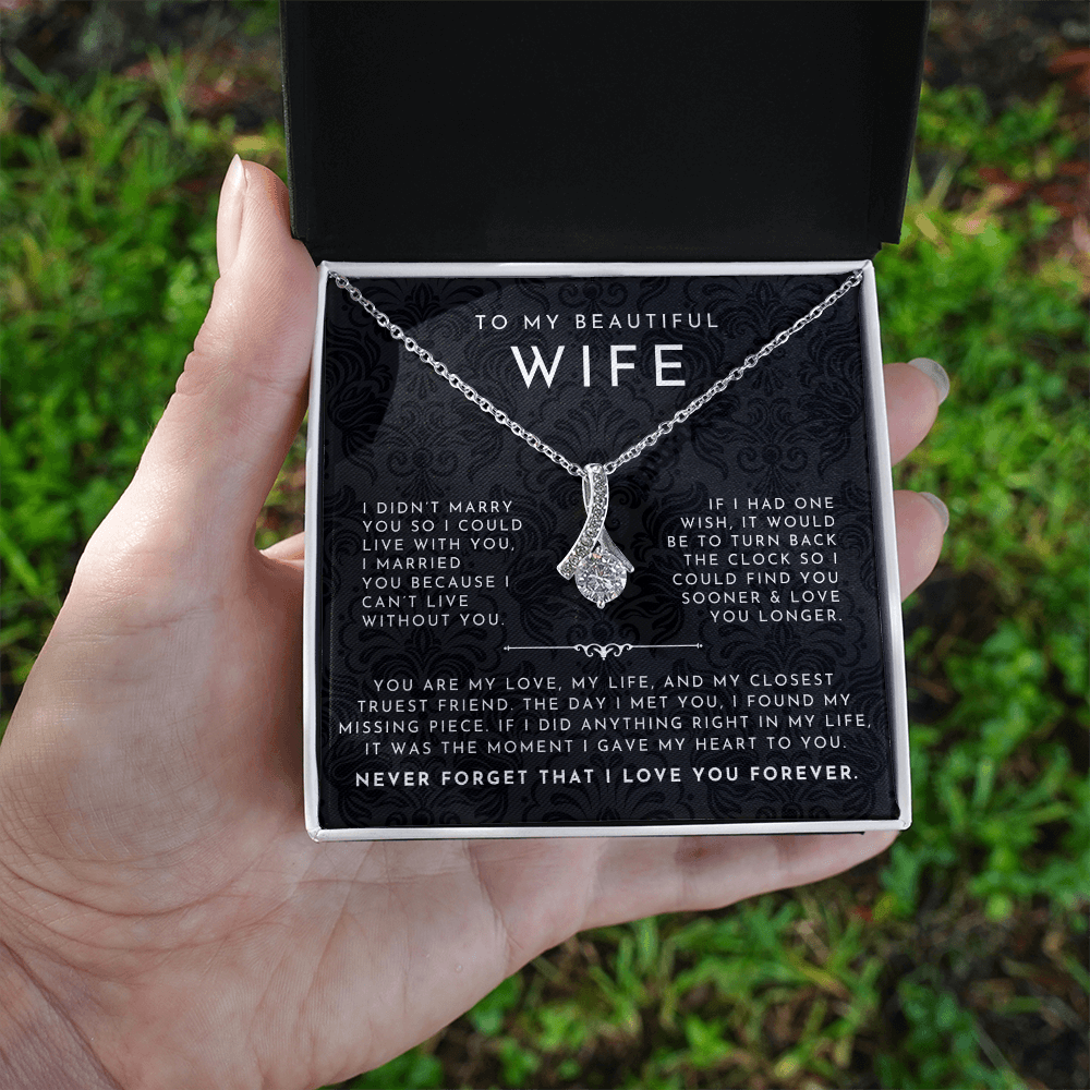 To My Wife Necklace | Black Lace My Love & Life