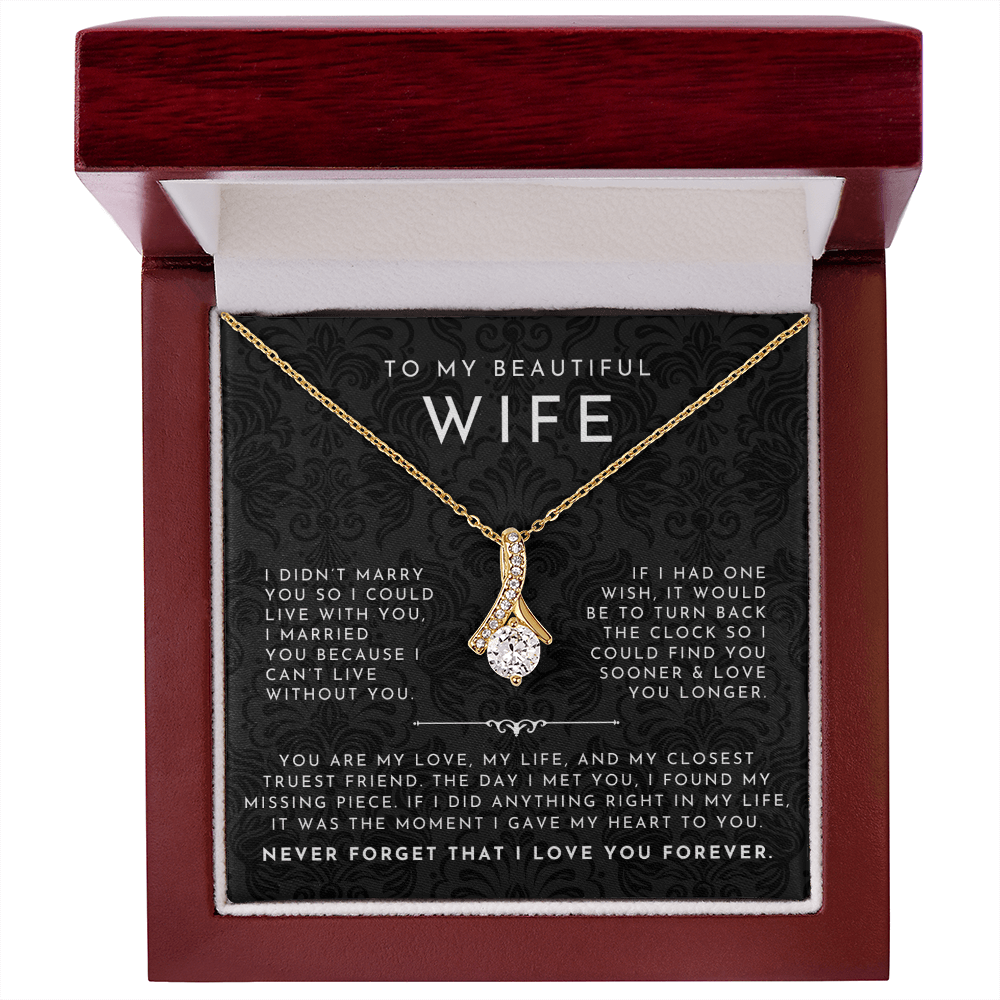 To My Wife Necklace | Black Lace My Love & Life