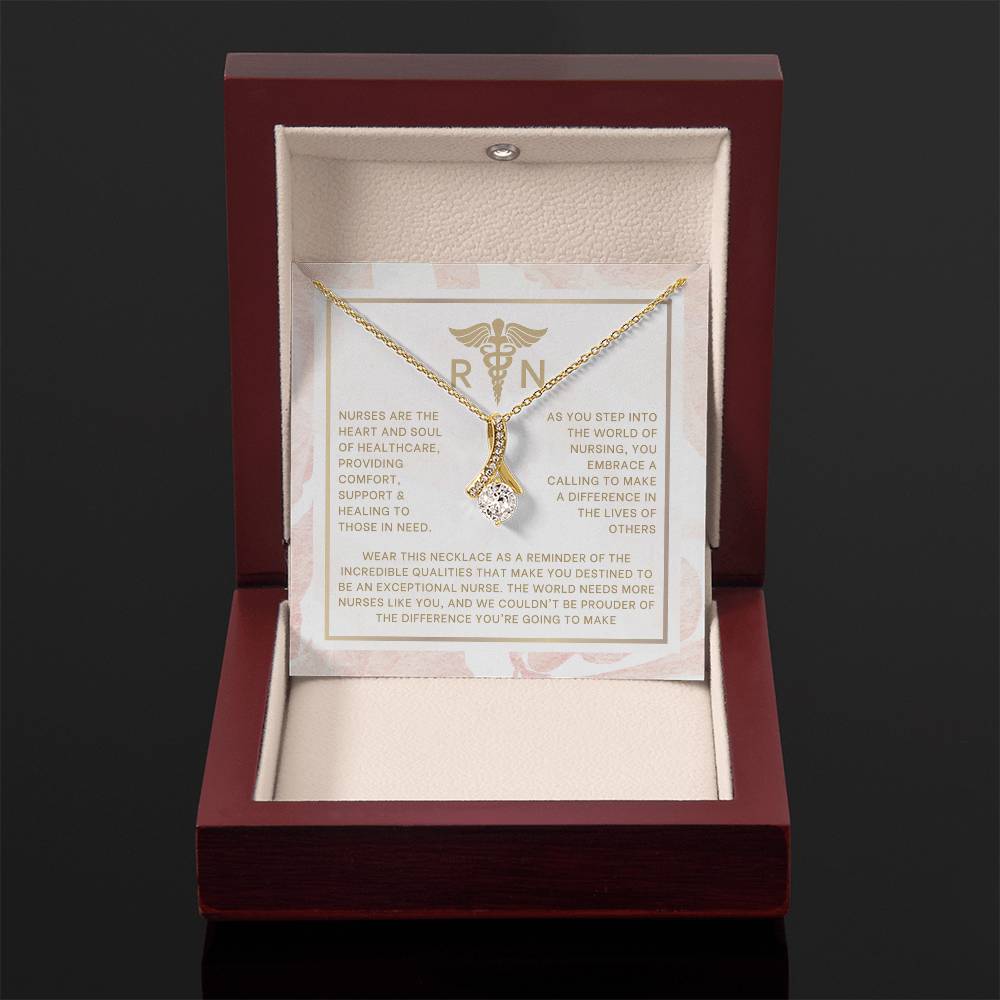 Blush and Gold RN Nurse Graduation Necklace