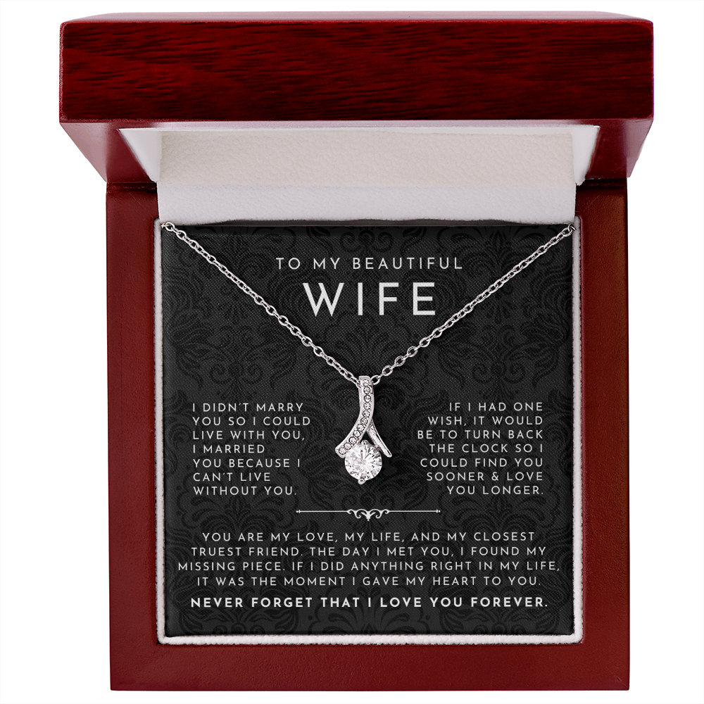 To My Wife Necklace | Black Lace My Love & Life