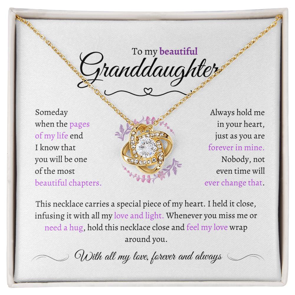 Granddaughter Gift - Most Beautiful Chapter - Love Knot Necklace