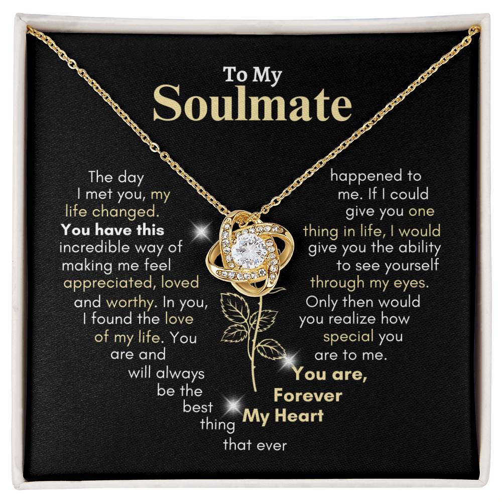To My Soulmate, You are Forever My Heart | Love Knot Necklace