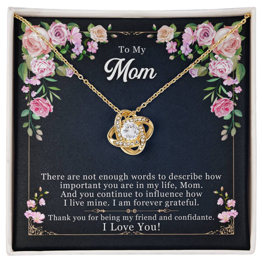 Forever Grateful - To My Mom Love Knot Necklace