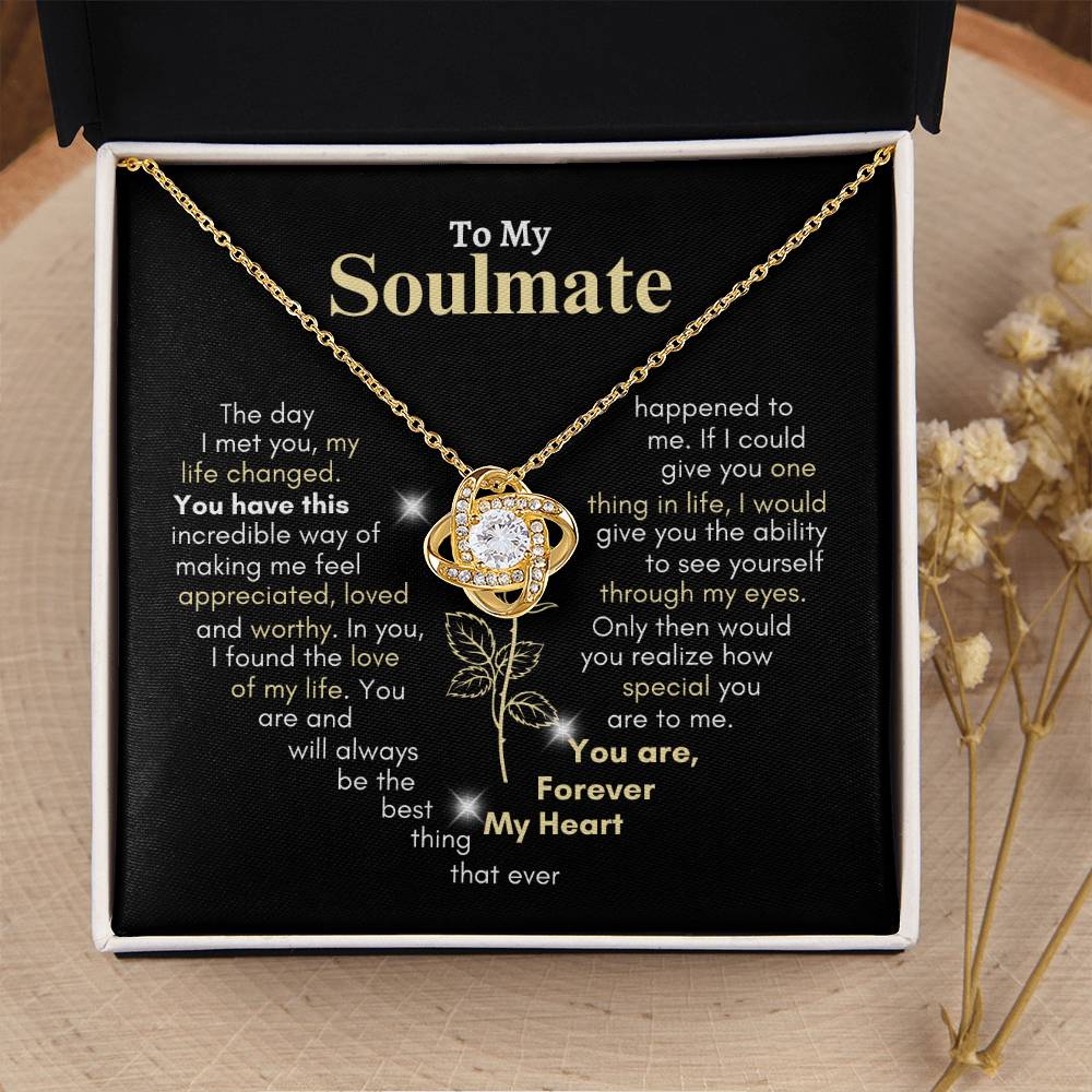 To My Soulmate, You are Forever My Heart | Love Knot Necklace