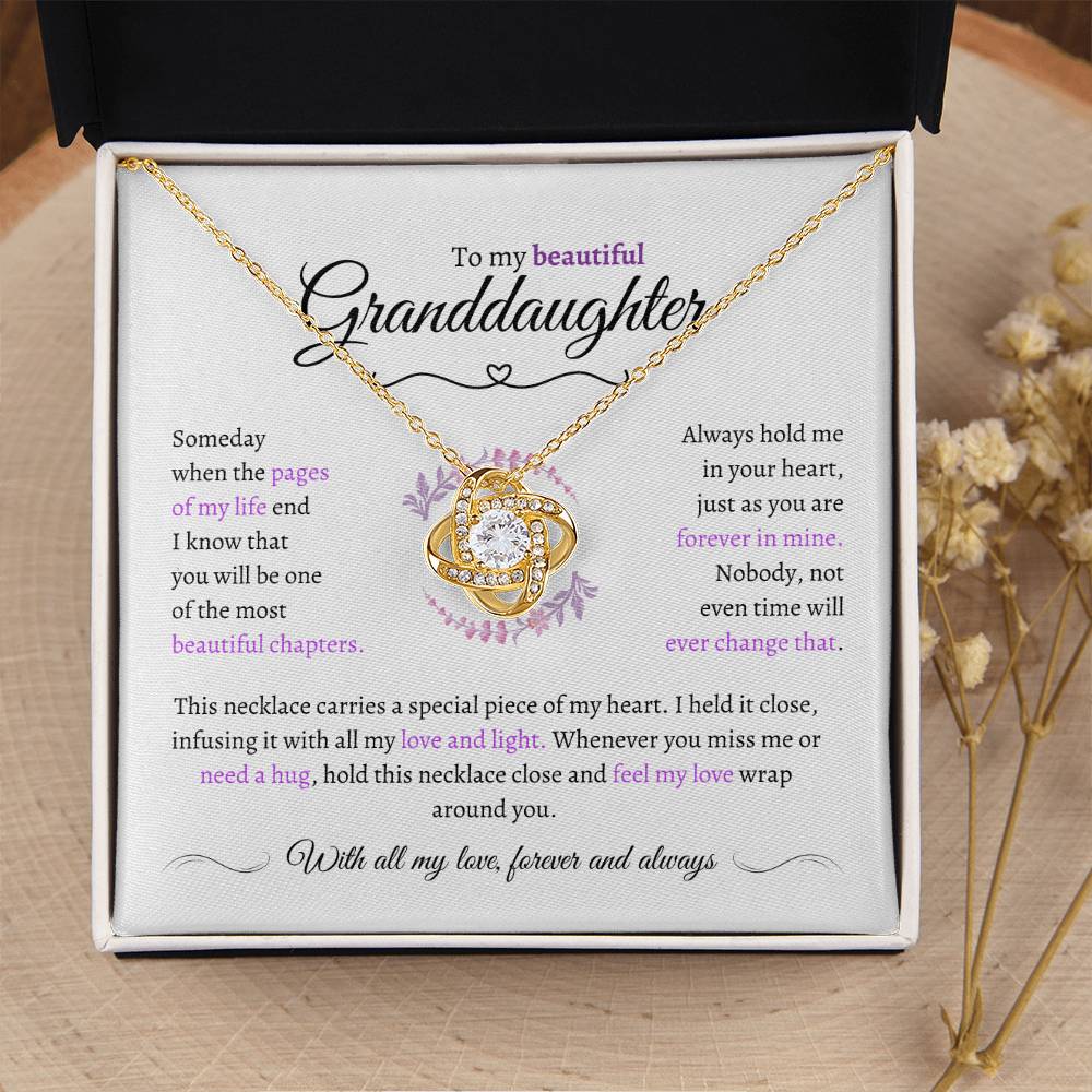 Granddaughter Gift - Most Beautiful Chapter - Love Knot Necklace