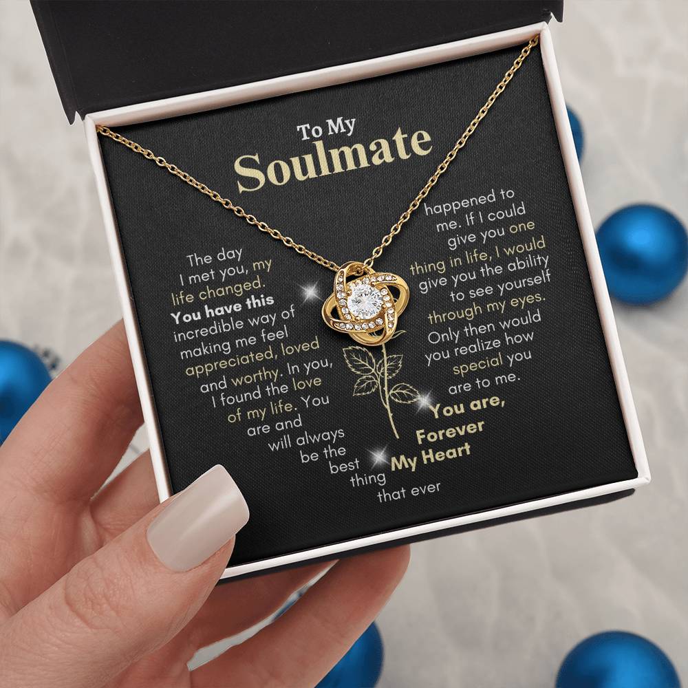 To My Soulmate, You are Forever My Heart | Love Knot Necklace