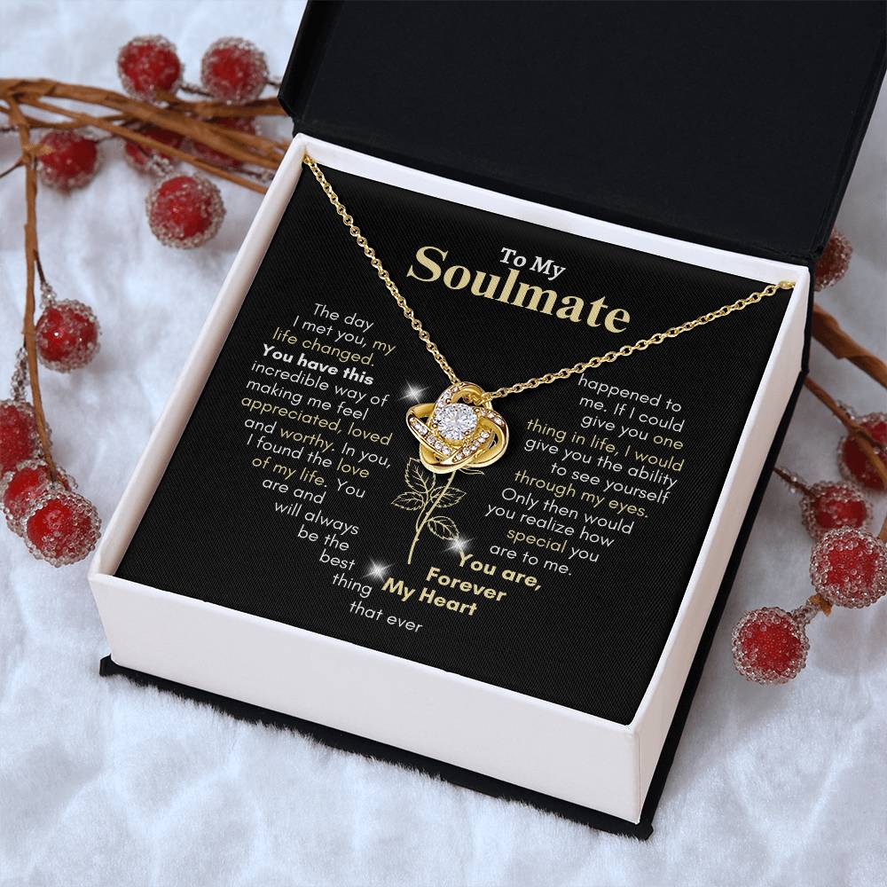 To My Soulmate, You are Forever My Heart | Love Knot Necklace