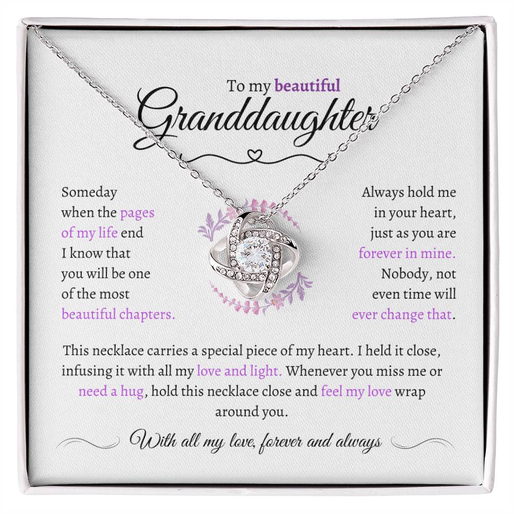 Granddaughter Gift - Most Beautiful Chapter - Love Knot Necklace
